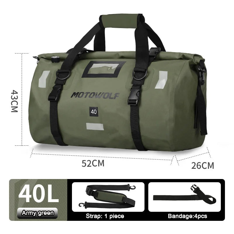 Waterproof Motorcycle Tail Bag 40/66L KTM BMW Yamaha Moto Luggage High Capacity