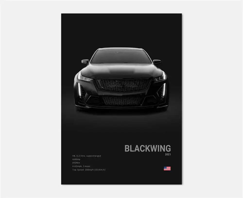 Pop Art Black Luxury Supercar Canvas Poster Wall  Home Mancave Decor Ghost GT RS