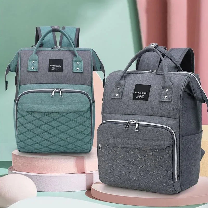Large USB Mummy Diaper Bag - Waterproof, Functional, Nursing Backpack