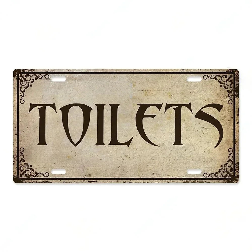 Vintage style Restroom Metal Sign Plaque Plate for Bar, Club, Toilet, Bathroom