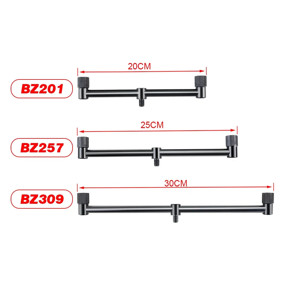 2x Carp Fishing Buzz Bars 20/25/30cm Black for 2 Rods Bank Stick Tackle