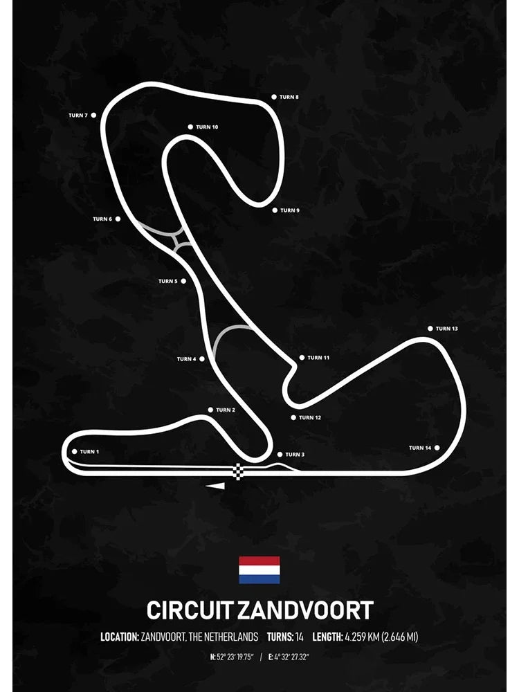 F1 Racing Track Poster Canvas Prints Monaco, Silverstone, Spa, Le Mans - Mancave