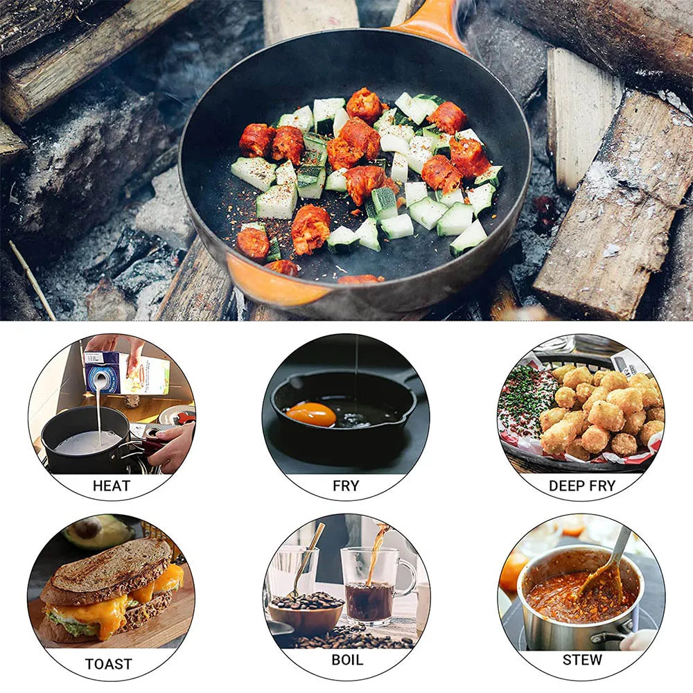 Camping Cookware Kit Lightweight Nonstick Outdoor Pot Pan Bowl Set Hiking Picnic