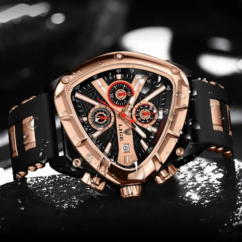 LIGE Original Luxury Men's Watch with Box choice of finish, Perfect Gift