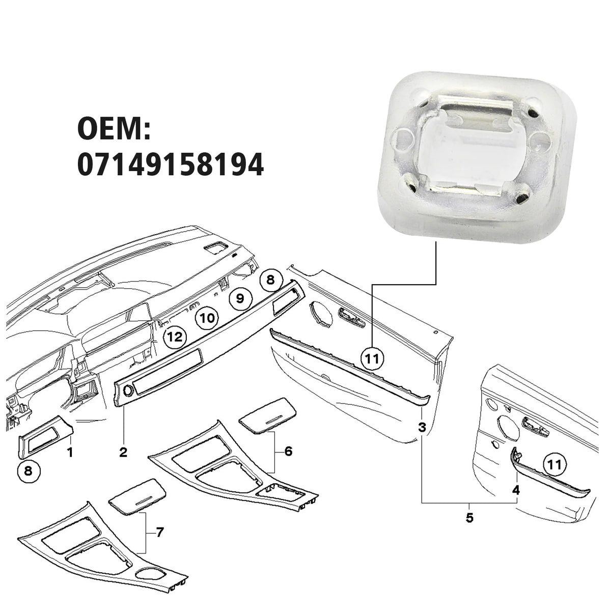 BMW Trim Panel Retainer Clips Set for  E46 E90 E91 E92 E93 X5 E53 Fasteners
