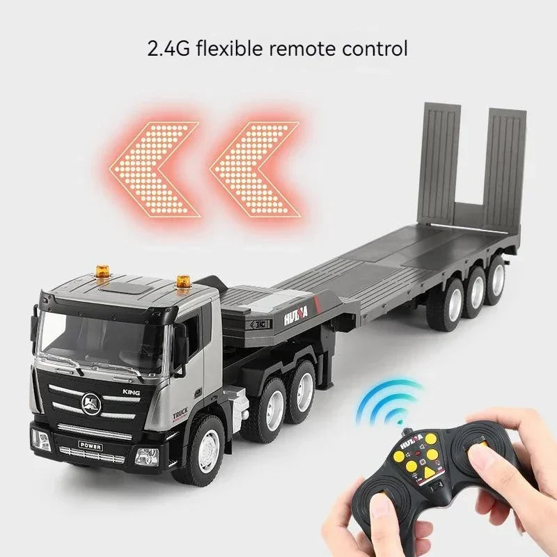 Huina 1318 1:24 RC Unit+Trailer Truck Flatbed 2.4G RC Articulated Toy Gift