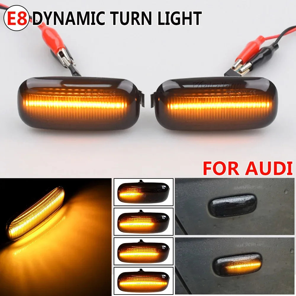 LED Dynamic Turn Signal Side Marker Light for Audi A3 A4 S4 RS4 A6 S6 RS6 8P B6 B7