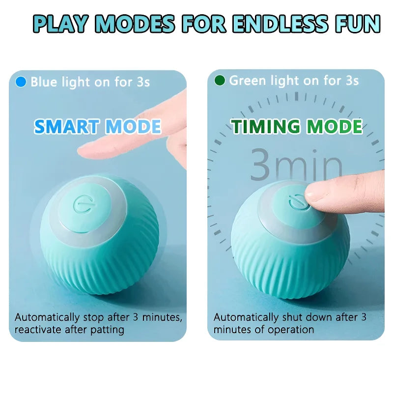 Smart Interactive Cat, Pet Ball Toy, Automatic Rolling, Rechargeable & Silent,