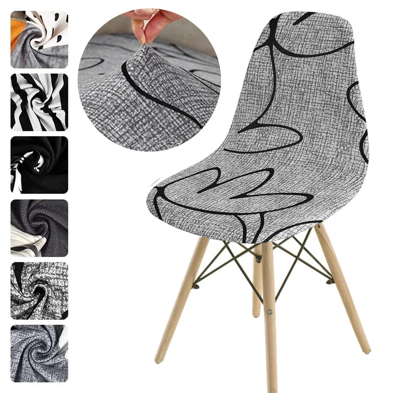 Stretch Printed Shell Chair Cover – Dining, Hotel, Banquet, Home, Wedding, Event