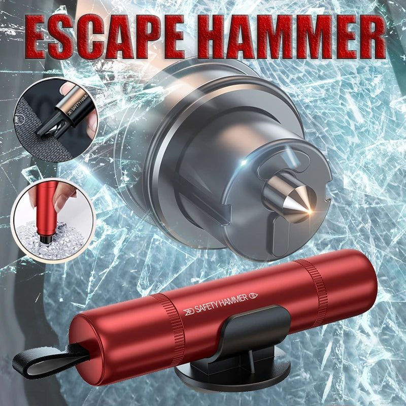 Car Emergency Escape Tool 2-in-1 Safety Hammer Glass Breaker & Seat Belt Cutter