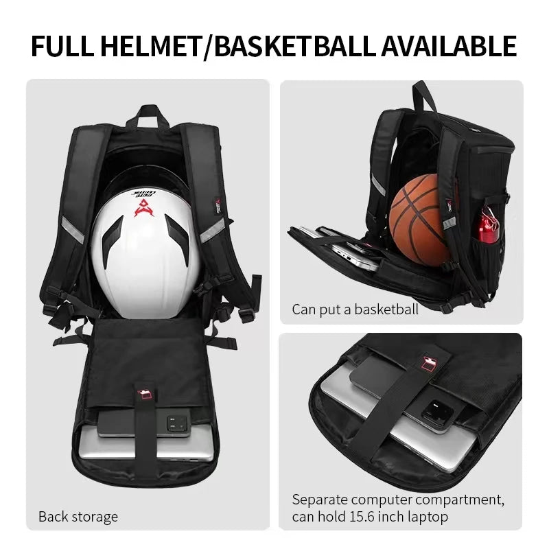 28L Motorcycle Backpack Waterproof Helmet Bag Travel Knapsack Touring luggage