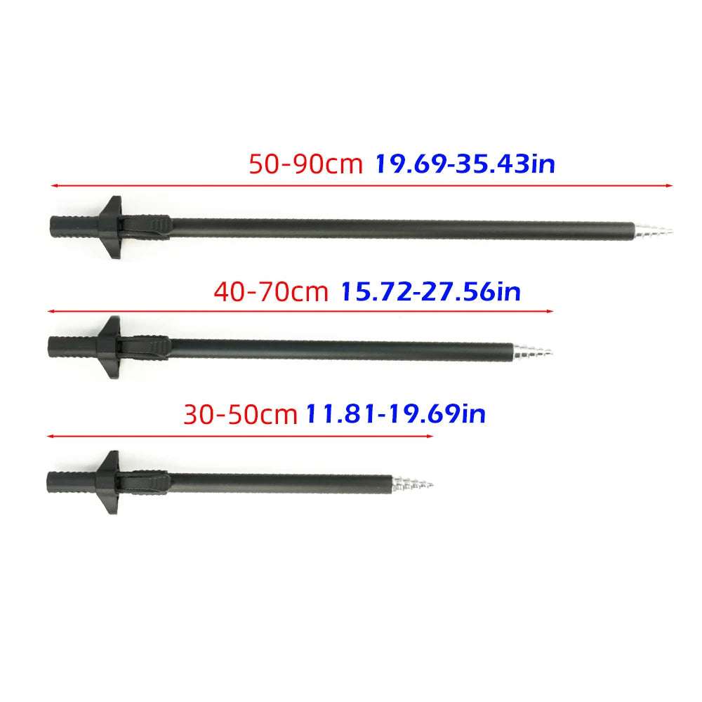 Hirisi Aluminium Telescopic Bank Sticks for Fishing Rod Pod Support 30-90cm