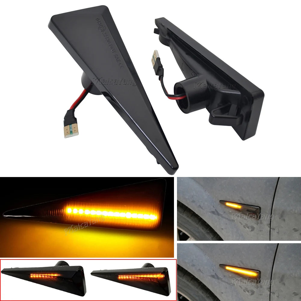 2Pcs LED Dynamic Side Marker Turn Signal Light for Renault Megane Espace Scenic