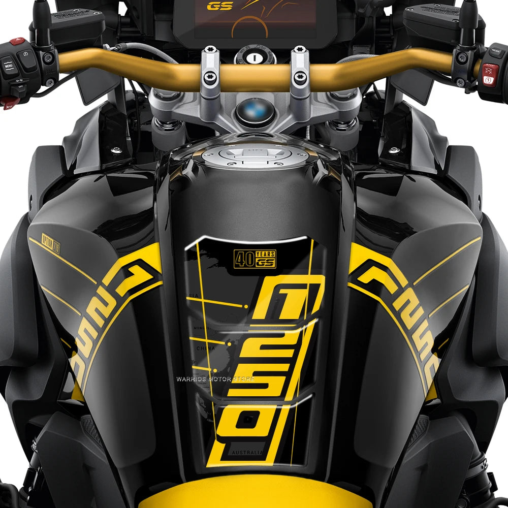 BMW R1250GS Tank Pad 3D Resin Protector Triple Black, Adventure 2019-2022