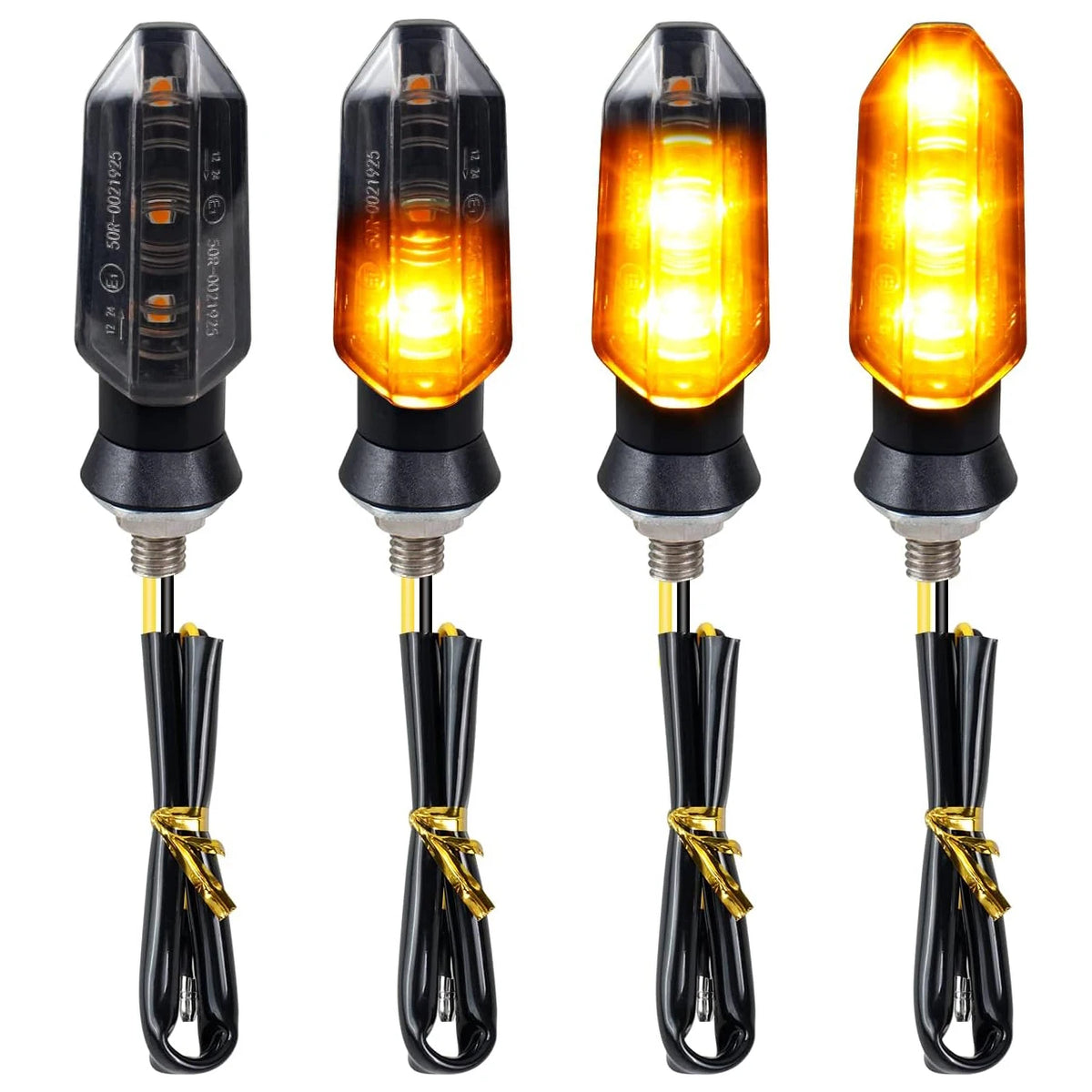 8mm Mini LED Motorcycle Turn Signal Lights Amber Flashing Blinker Lamp 12V