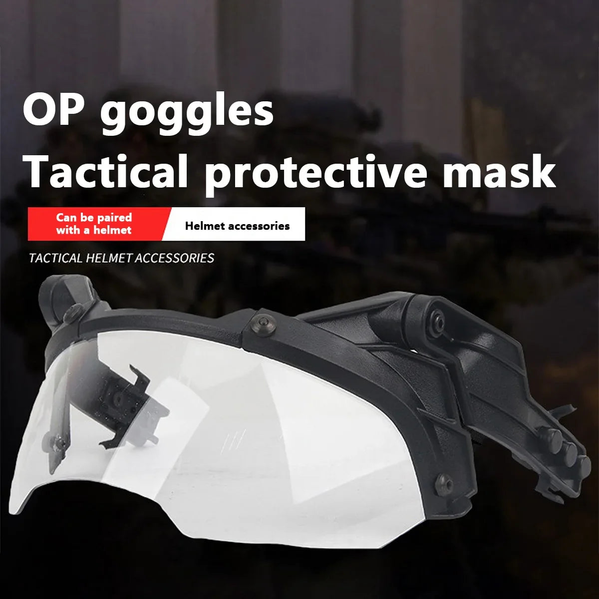 Tactical FAST Helmet Half Face Mask with Flip Goggles for Airsoft Paintball Hunting