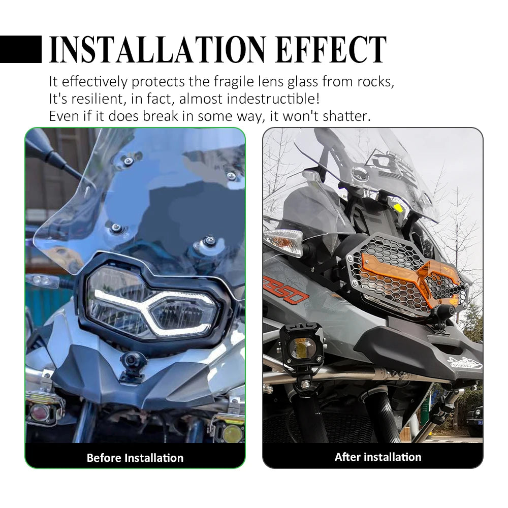 Headlight Protector Guard BMW F850GS/F750GS Adventure 2018-24, Aluminium+Acrylic