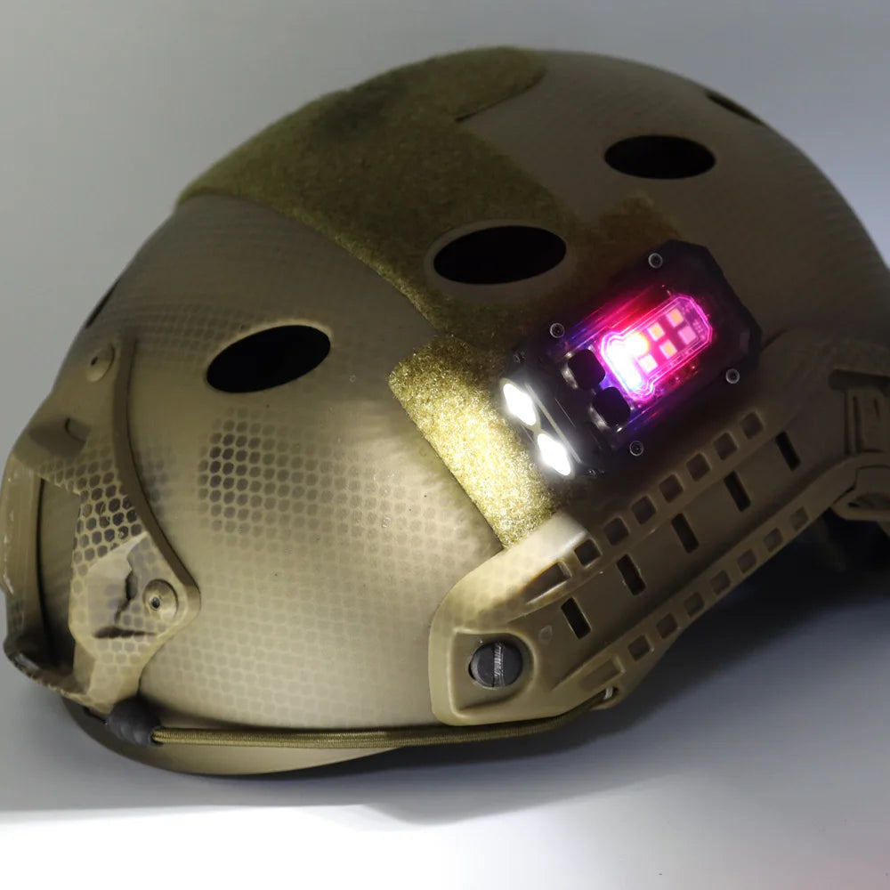 Tactical FAST MICH Helmet Light USB Rechargeable Flashing Signal Waterproof Lamp