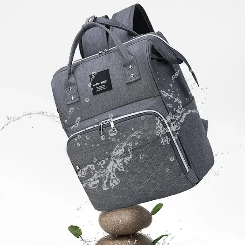 Large USB Mummy Diaper Bag - Waterproof, Functional, Nursing Backpack