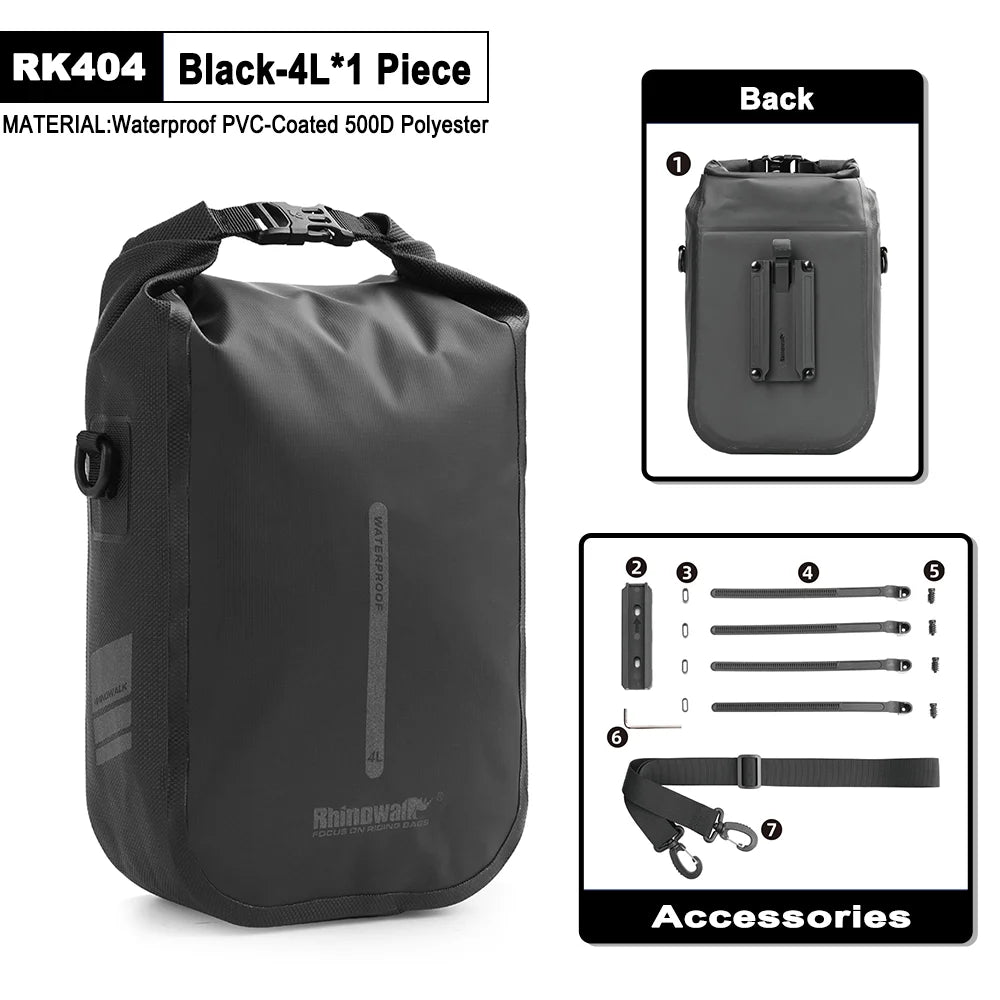 Rhinowalk Waterproof 4L-6L Bike Fork Bag Quick Release Shoulder Pack MTB Road