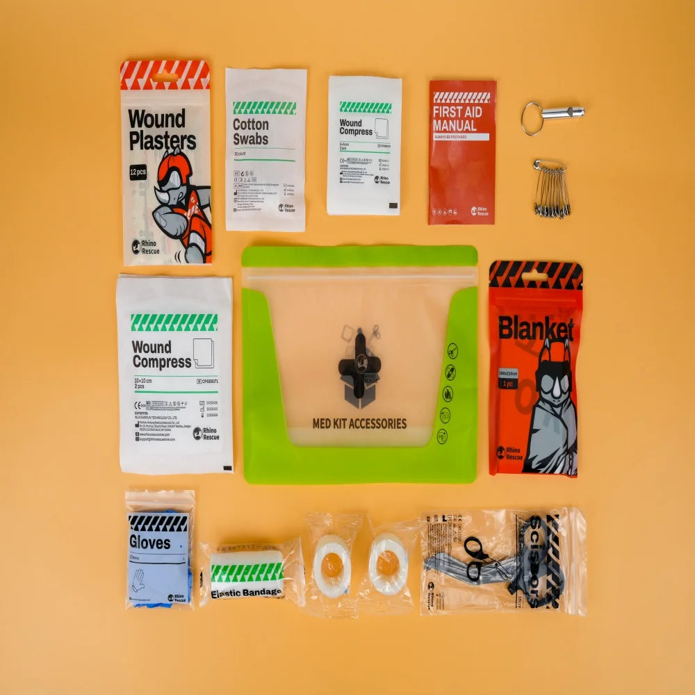 RHINO RESCUE First Aid Refill Bag Outdoor Home Emergency Bandages Gauze