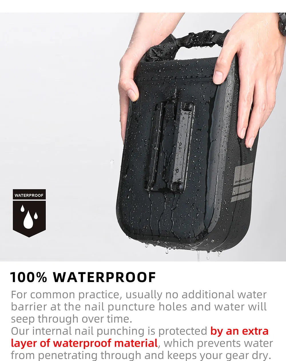 Rhinowalk Waterproof 4L-6L Bike Fork Bag Quick Release Shoulder Pack MTB Road