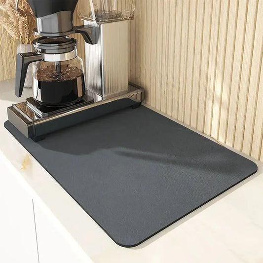 Super Absorbent Tableware Mat – Quick Drying Kitchen Pad – Non-Slip Coffee, Cat