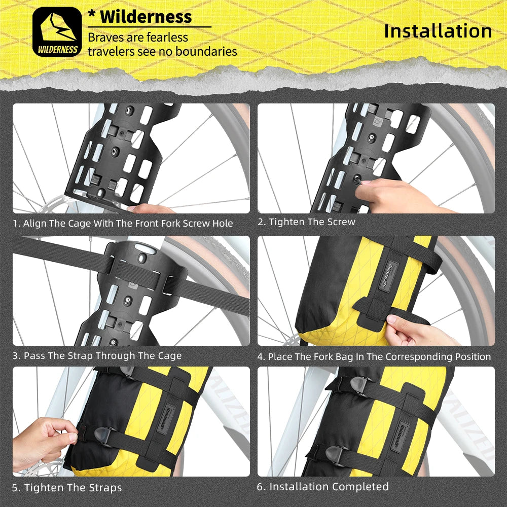 Rhinowalk 6.5L Bike Fork Bag Waterproof Roll Top Front Rack Pack MTB Cycling