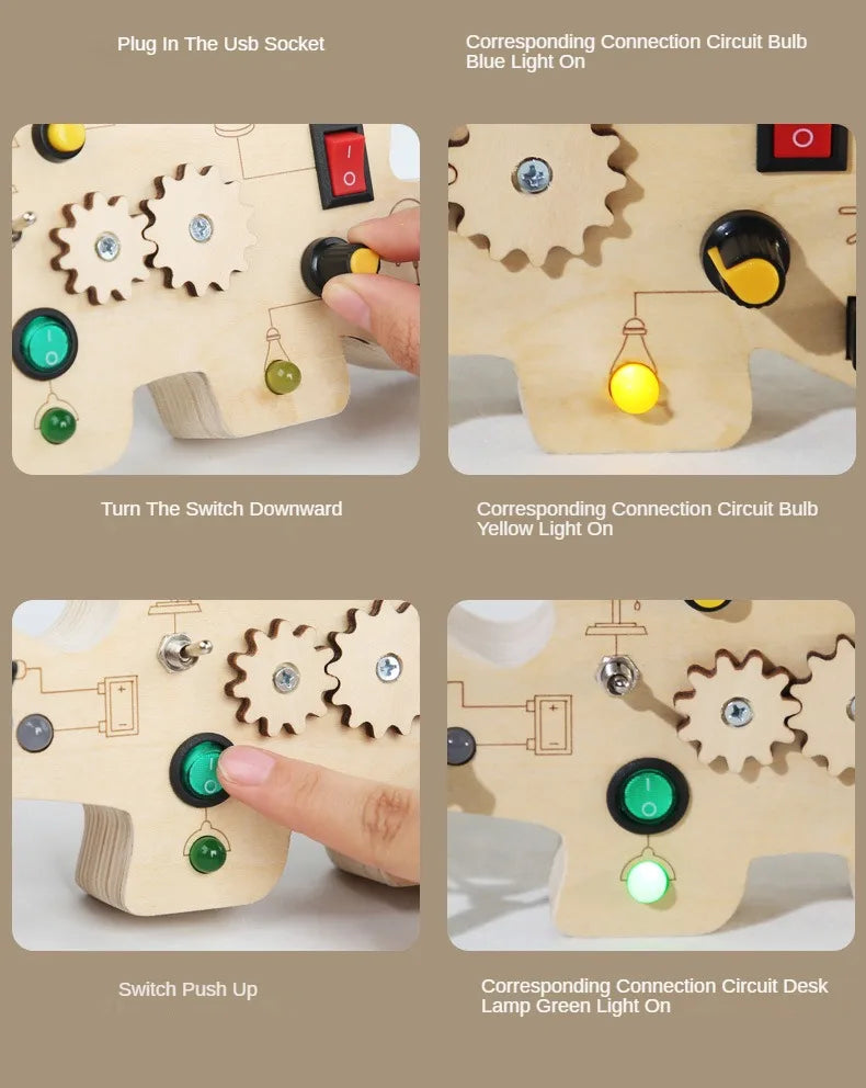 Montessori Busy Board LED Circuit Autism Sensory Cognitive Skill & Fine Motor Toy