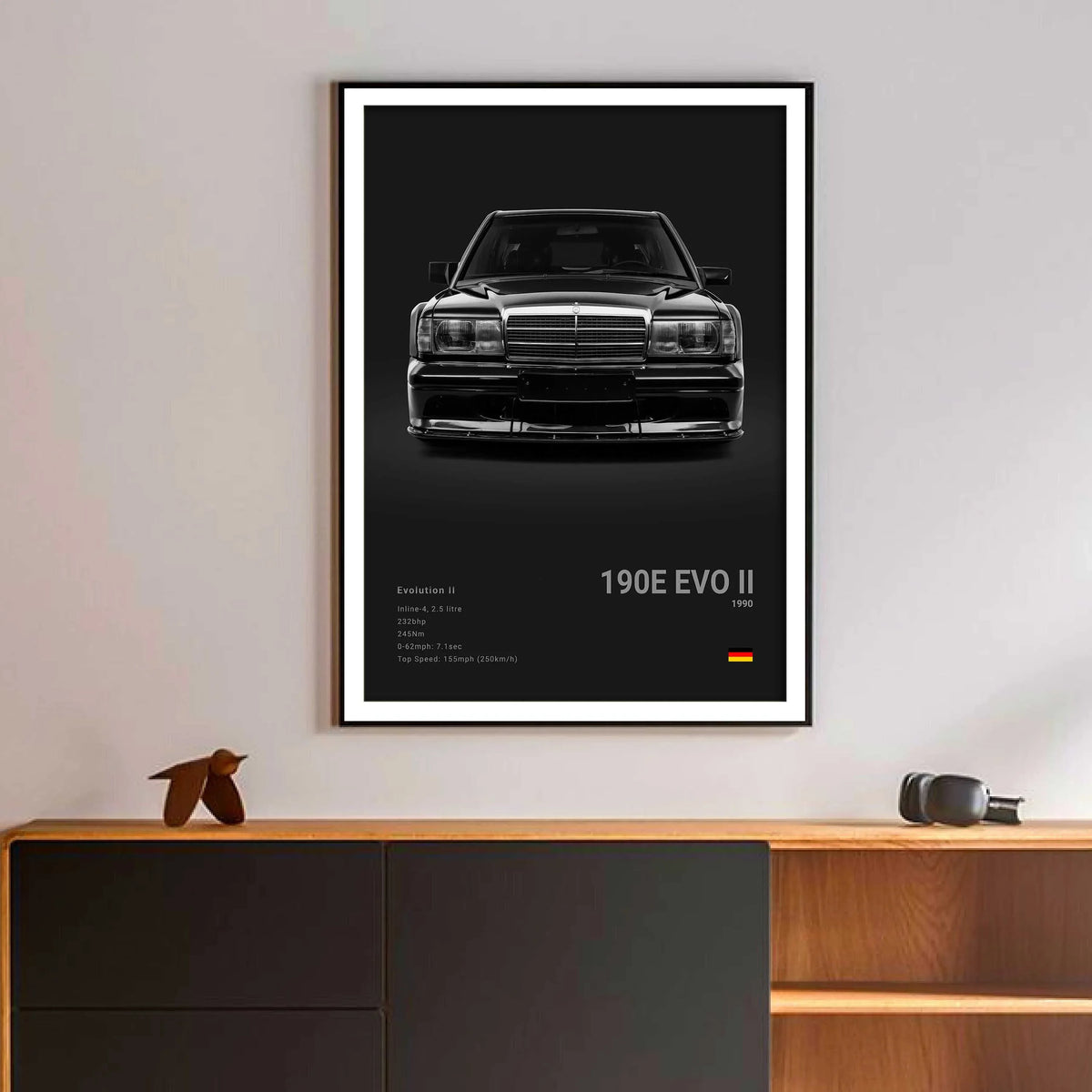 B&W Luxury Sports Car Poster Canvas Wall Art Garage Mancave Merc G63 SL GTR AMG