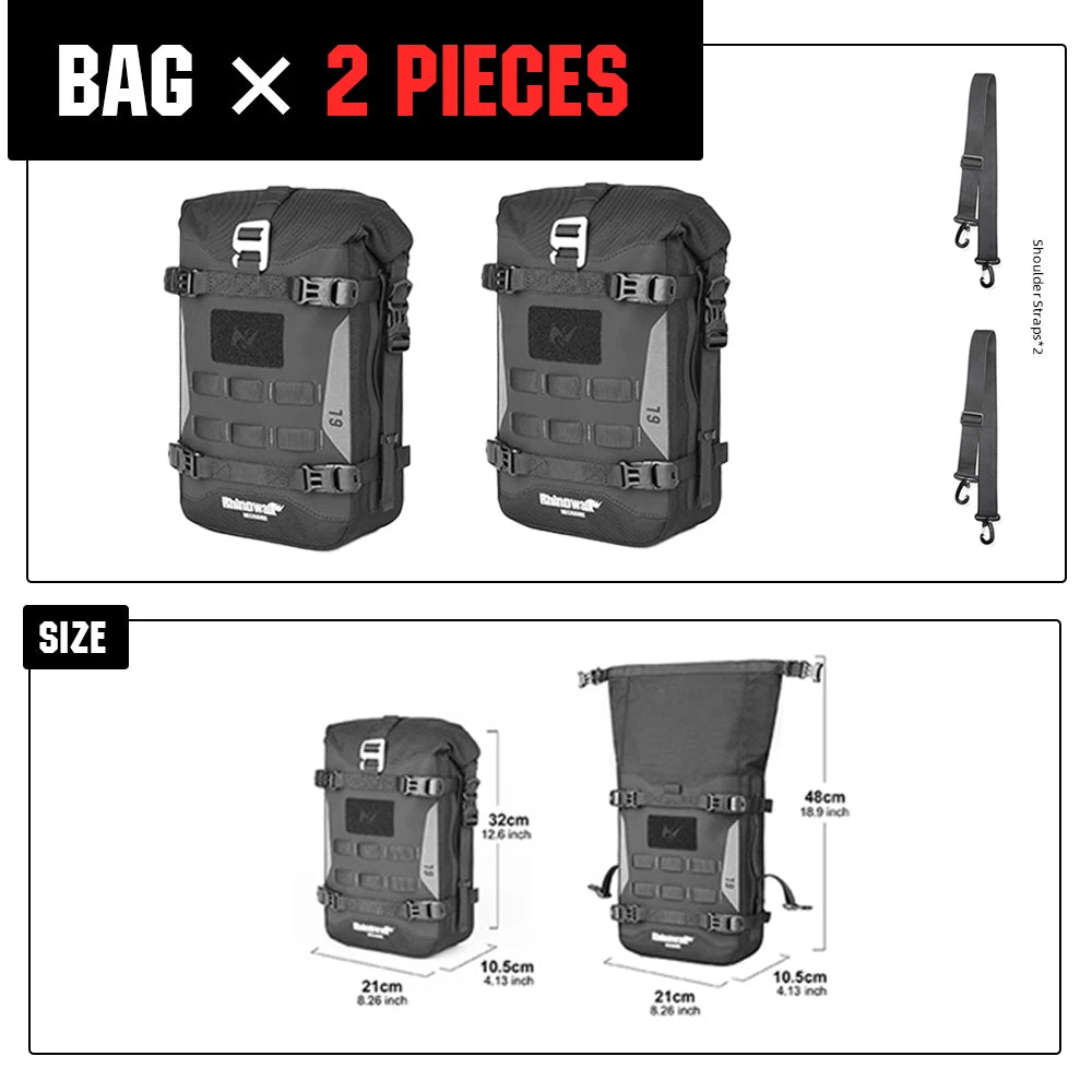 Rhinowalk Motorcycle Crash Bar Bag 6L Waterproof Bumper Pannier Pack
