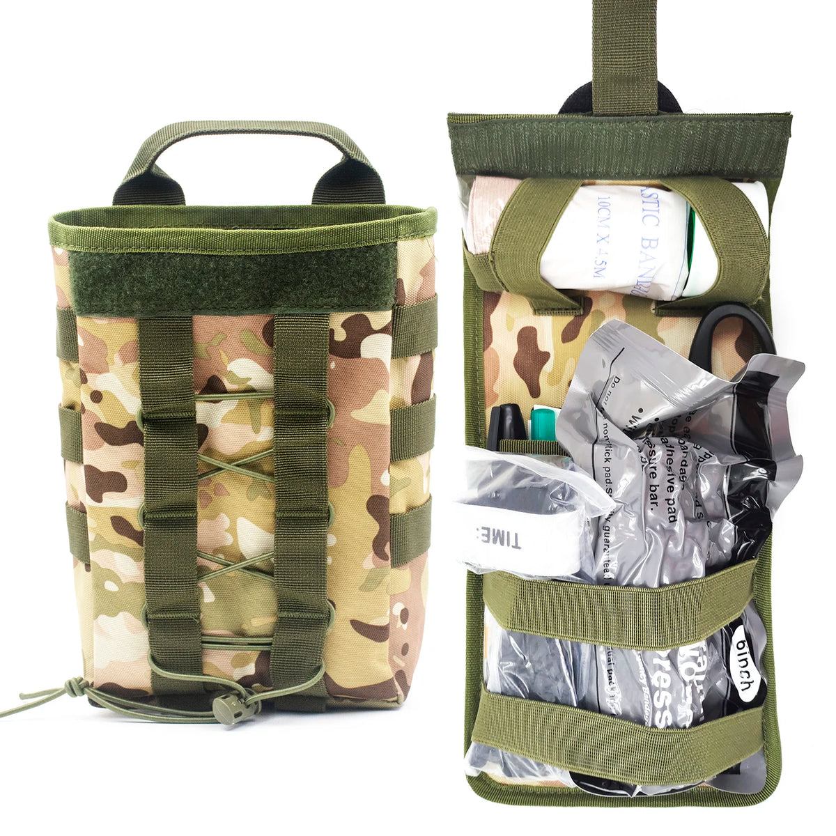 Tactical First Aid Kit Portable Trauma IFAK Emergency Molle Pouch for Hiking