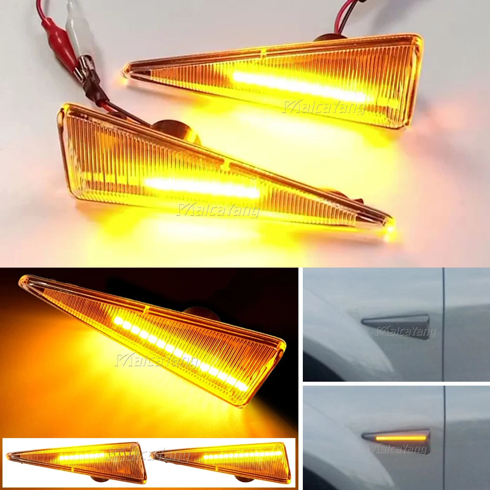 2Pcs LED Dynamic Side Marker Turn Signal Light for Renault Megane Espace Scenic