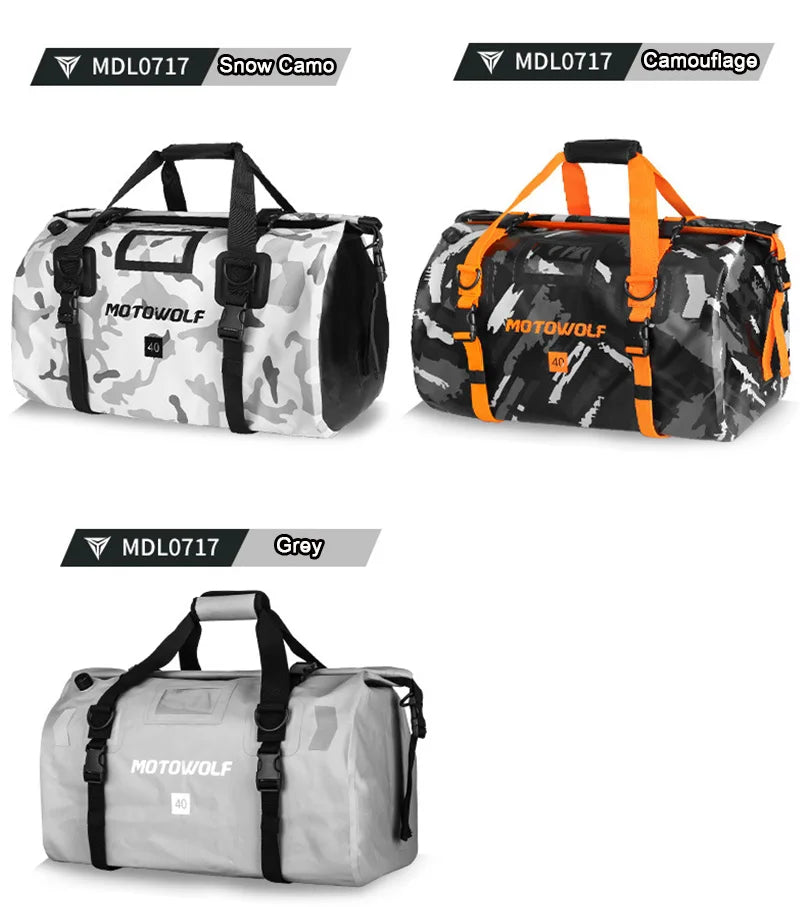 Waterproof Motorcycle Tail Bag 40/66L KTM BMW Yamaha Moto Luggage High Capacity