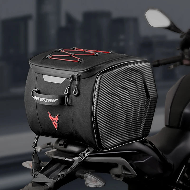Motocentric Waterproof Motorcycle Helmet Bag Rider Backpack 25L Rear Seat Bag