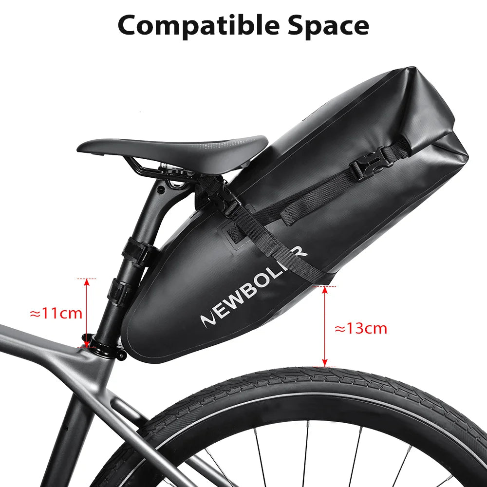 13L Waterproof Bicycle Saddle Tail Bag MTB Road Bike Luggage Touring eatpost