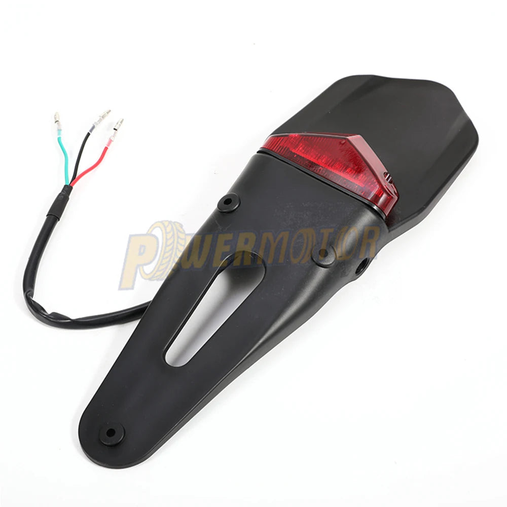 Motorcycle Rear Fender Tail Light 12V LED Brake Stop License Plate Lamp for Dirt Bike Supermoto