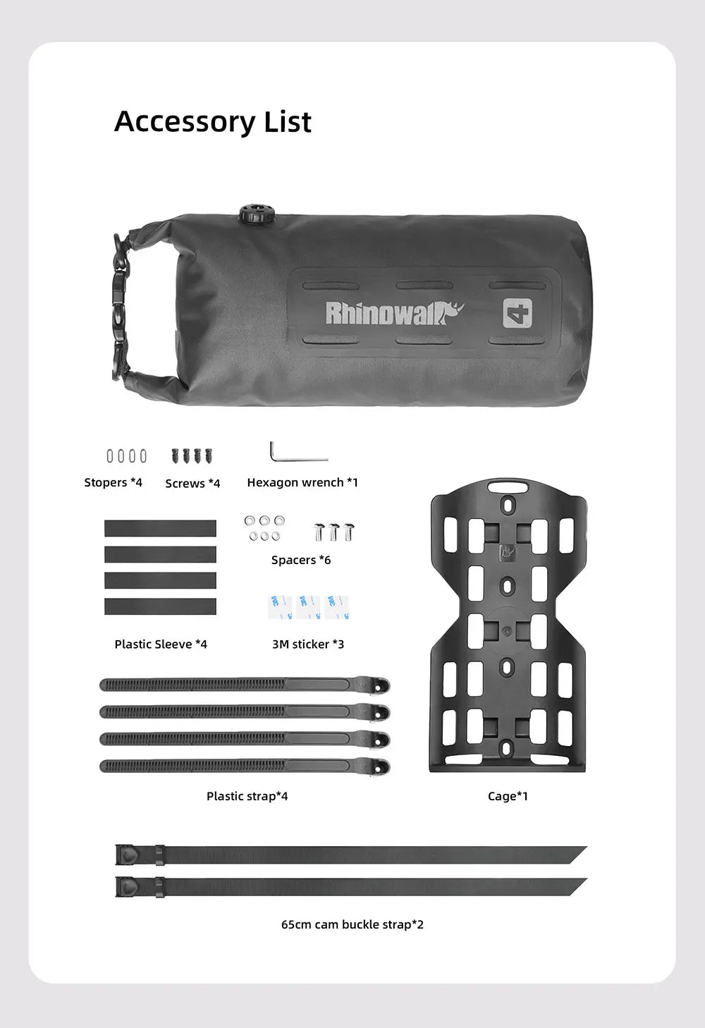 Rhinowalk 4L/7L Waterproof Bike Fork Bag Cage Mount Front Rack MTB RoadTour