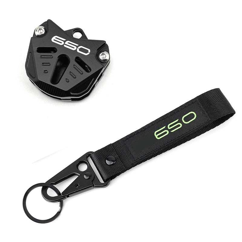 CNC Motorcycle Key Shell Cover & Keychain for Kawasaki Z650 Ninja 650 2017-2025