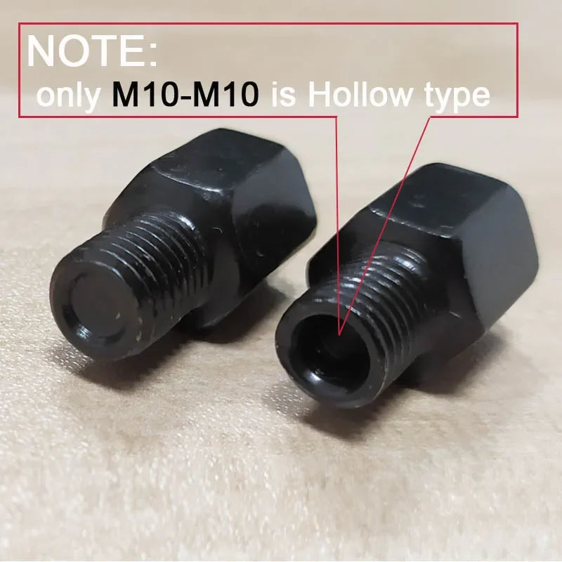 Black Motorcycle Mirror Adapters M10 M8 Right/Left Thread Conversion for Mirrors