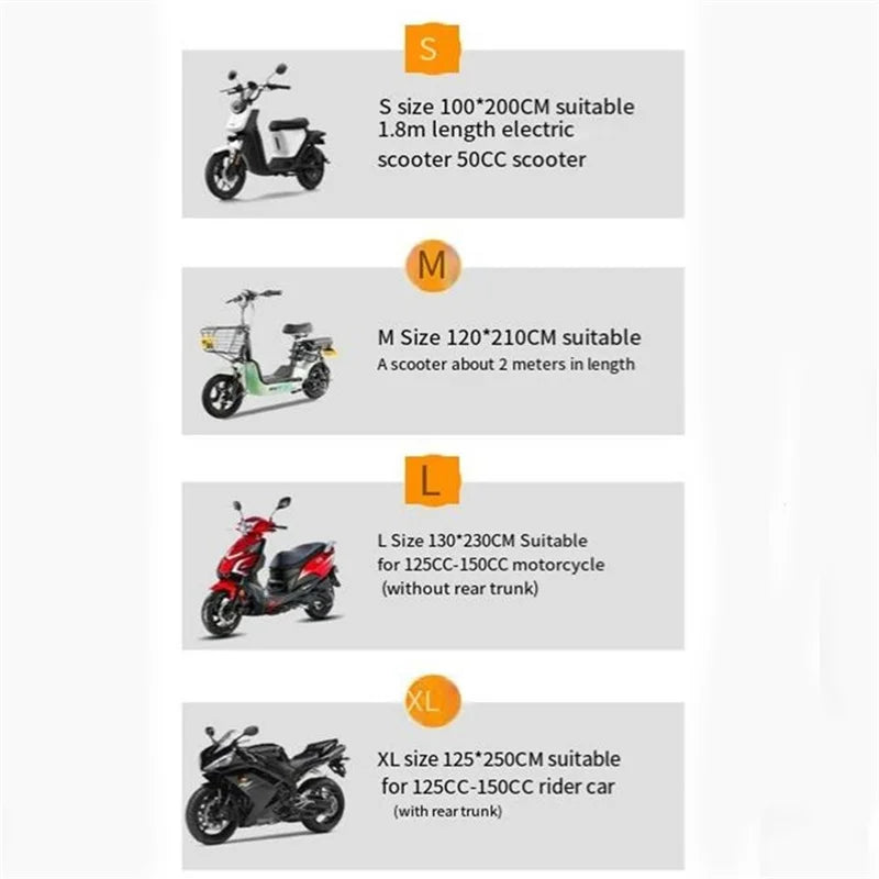 Waterproof Motorcycle Cover Outdoor Indoor Rain Dust UV Protection Bike Scooter