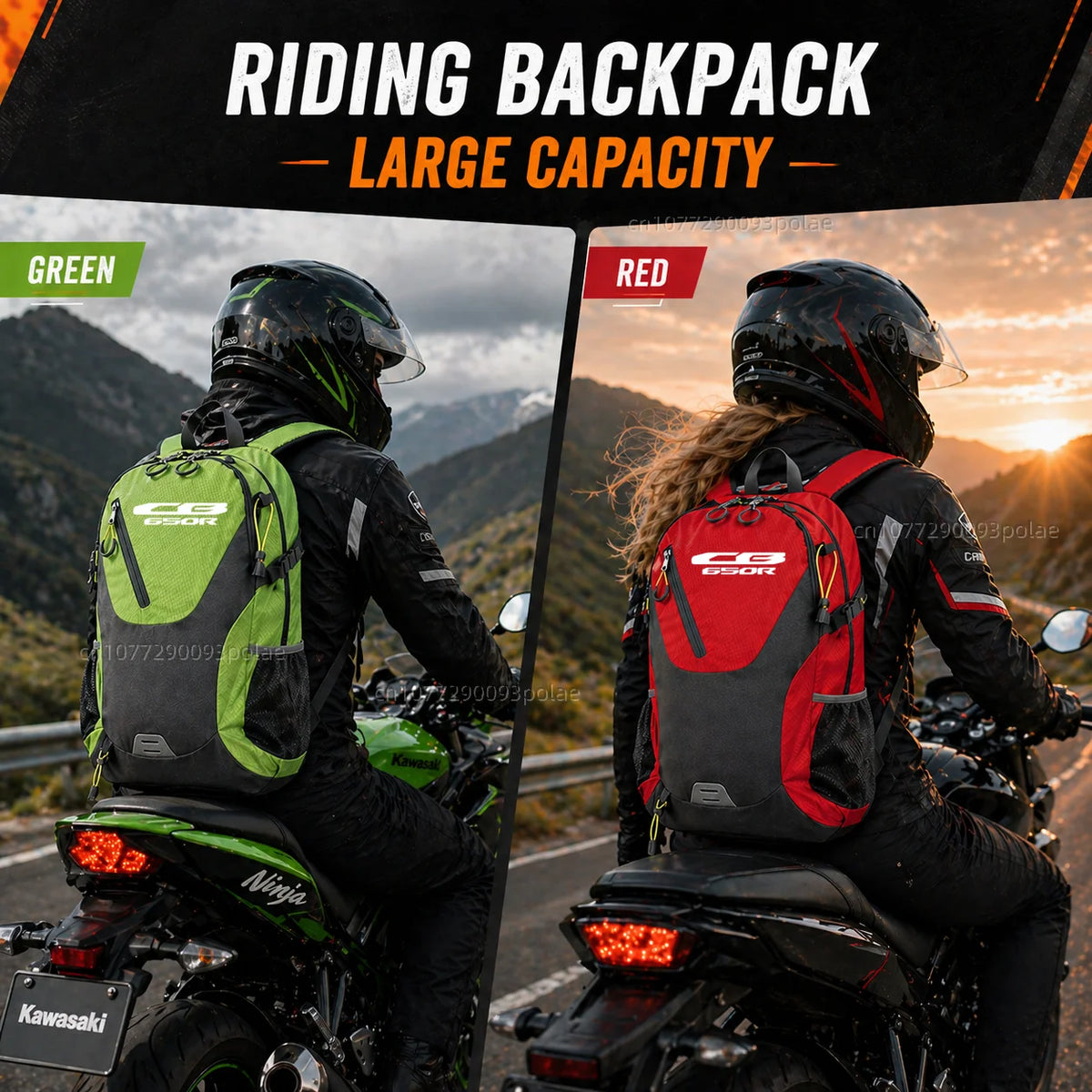 Backpack Honda CB650R Motorcycle Travel Bag Riding Touring Commuter Gift