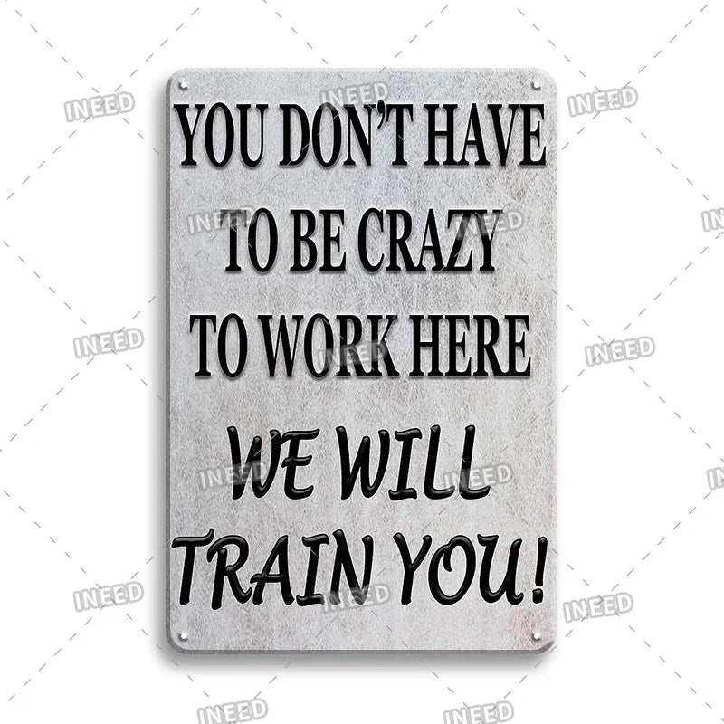 Funny Quote Tin Sign, Garage Wall Plaque, Humorous Metal Sign for Man Cave Decor