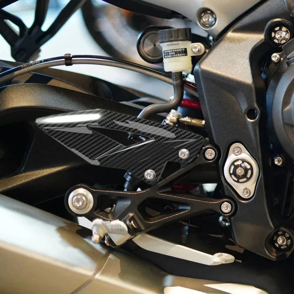 Heel Guard Plates Carbon Triumph Street Triple 660 765 R RS 2016-2024
