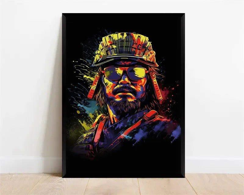 Pop Neon Video Game Character Canvas Wall Art Gamepad Headphones Gaming Room