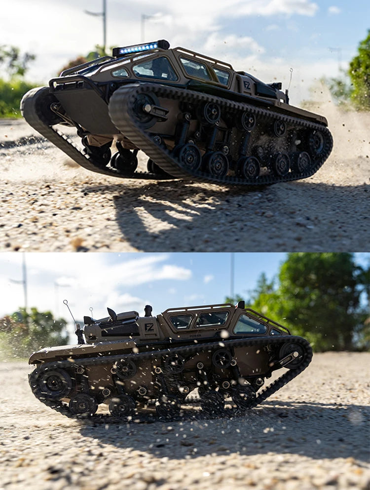 JJRC C8812 6CH RC Tank Tracked Car 2.4G 4WD Drift Off-Road Vehicle w/ LED Lights