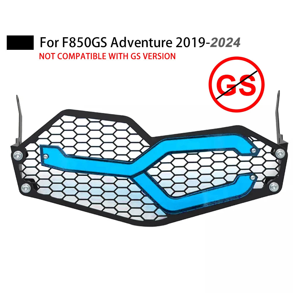 Headlight Protector Guard BMW F850GS/F750GS Adventure 2018-24, Aluminium+Acrylic
