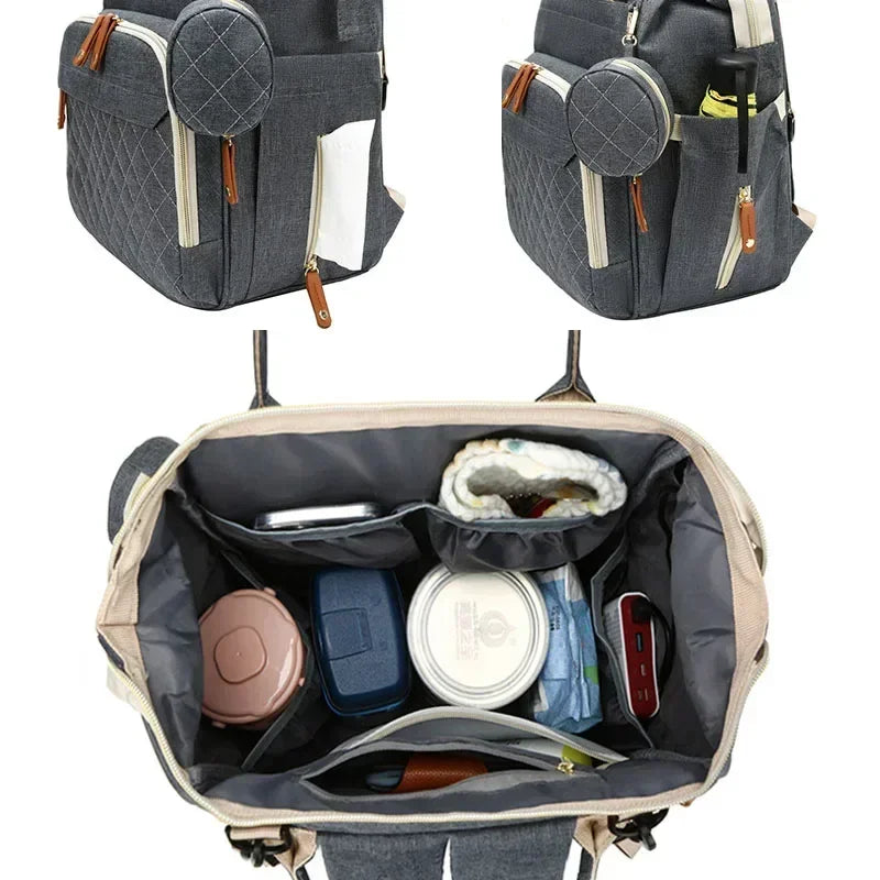 Large USB Mummy Diaper Change Bag - Waterproof, Functional, Stylish Backpack