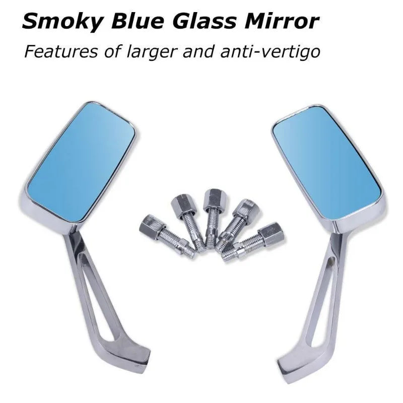 1 Pair 8/10mm Chrome Motorcycle Rear View Mirrors