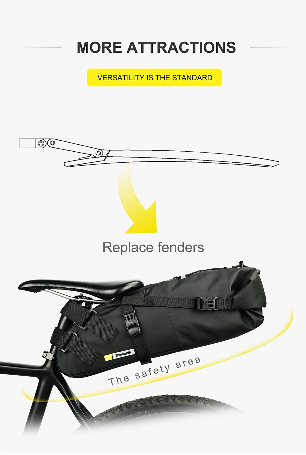 Waterproof Bicycle Saddle Bag Rear Pannier MTB Road Bike Tail Bag 10L 13L